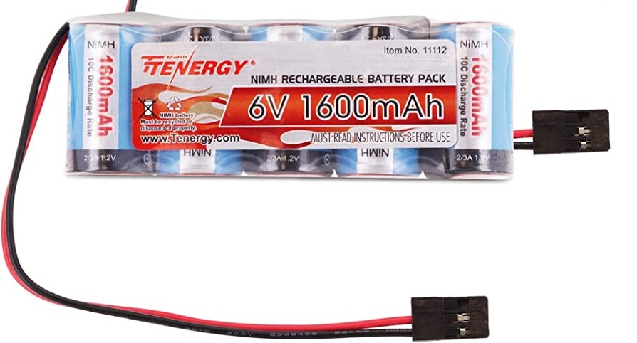 TENERGY bateria recargable NiMH RC de 6 V con conector Hitec