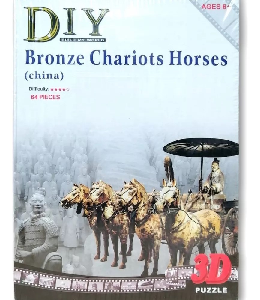 Bronze Chariots Horses Rompecabezas 3D Diy