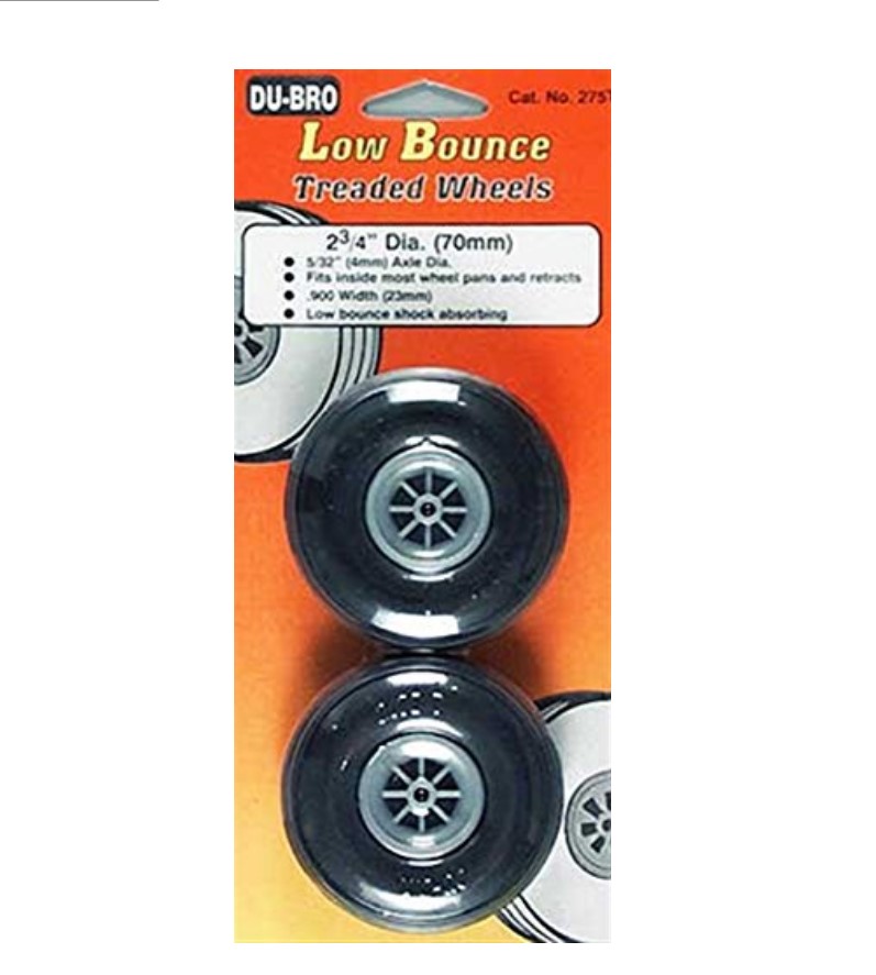 Ruedas DuBro de diametro con superficie roscada para avion