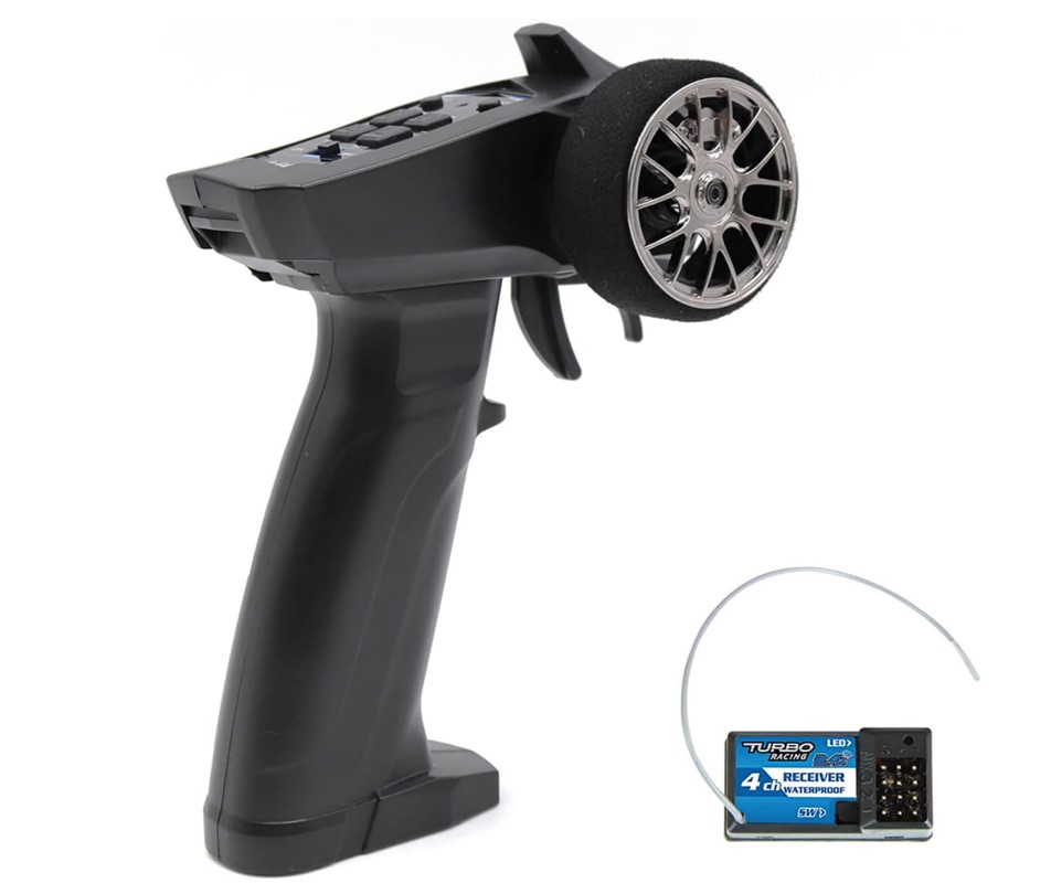 Turbo Racing 2.4GHZ Radio Control Remoto Transmisor 4 Canales Color Negro