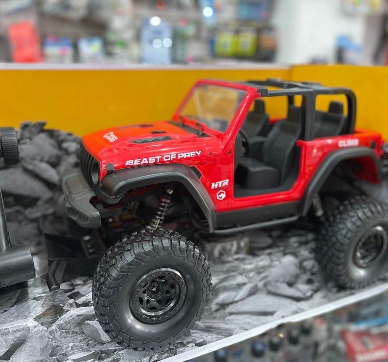 Camioneta jeep rc rock crawler 4x4 roja
